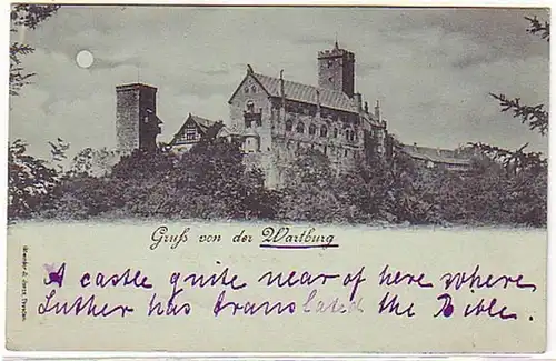 08783 Carte de la Lune Salutation du Wartburg vers 1900