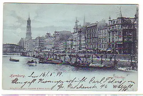 08782 Carte de clair de lune Hambourg Dovenfleth 1899