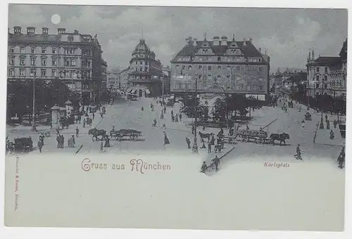 08776 Carte de la Lune Grousse de Munich Karlsplatz