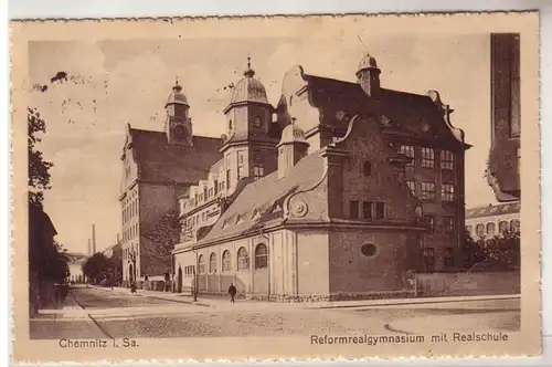 08773 Ak Chemnitz Reformrealgymnasium mit Realschule um 1930