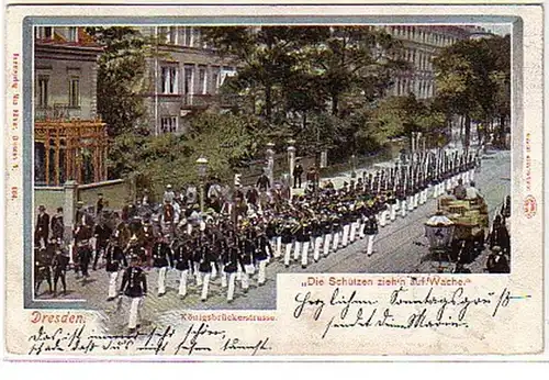 08764 Ak Dresde Monte-veille Königsbrückerstrasse 1901