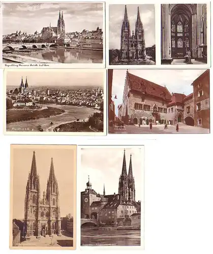 08761/6 Ak Regensburg Hôtel de ville, cathédrale, etc. vers 1930