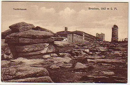 08760 Ak Brocken im Harz Teufelskanzel um 1930