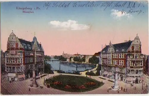 08753 Feldpost Ak Königsberg Ostpr. Place de monnaie 1917