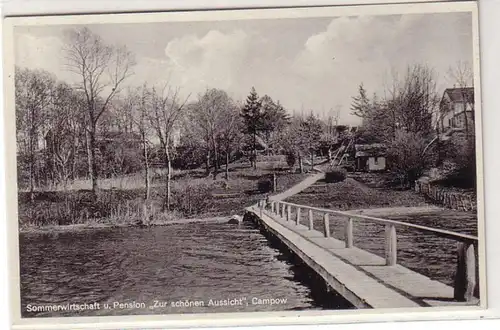 08752 Ak Campow Wirtschaft und Pension "Zur schönen Aussicht" 1938