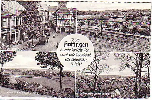 08731 Mehrbild Ak Grüße aus Hattingen 1961