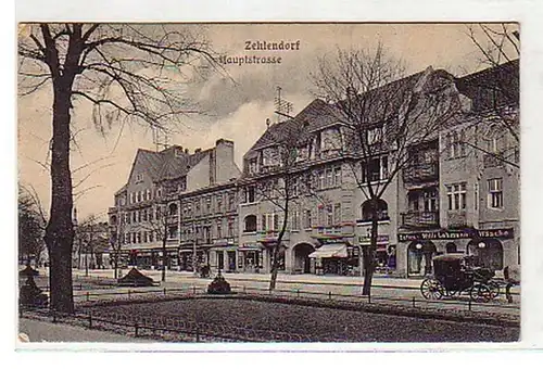 08714 Ak Zehlendorf Hauptstrasse mit Geschäften 1918