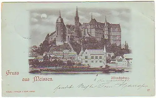 08707 Carte de la Lune Salutation de Meisssen Albrechtsburg