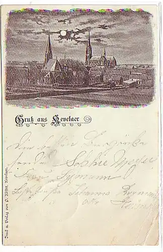 08702 Carte de la Lune Salutation de Kevelaer 1898