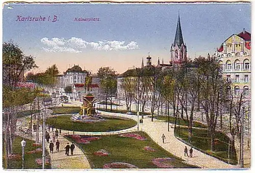 08667 Ak Karlsruhe à B. Kaiserplatz vers 1920