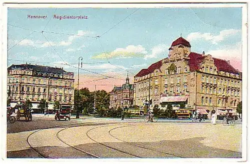 08662 Ak Hannover Aegidientorplatz avec tram 1920