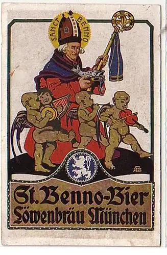 08630 Ak St. Benno Bier Löwenbräu Munich 1930