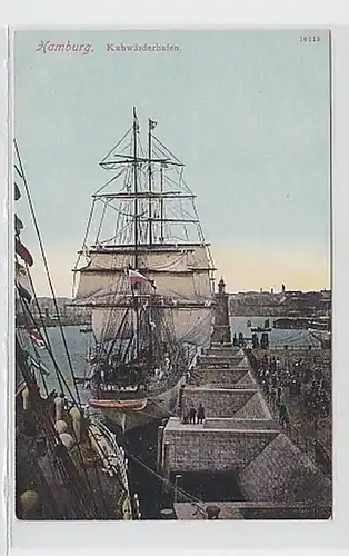 08614 Ak Hamburg Waterhafen avec voilier vers 1910