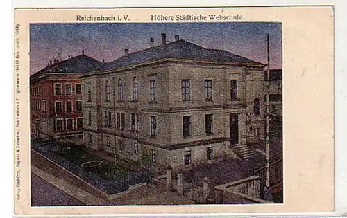 08608 Ak Reichenbach Haute école de tissage municipale 1920