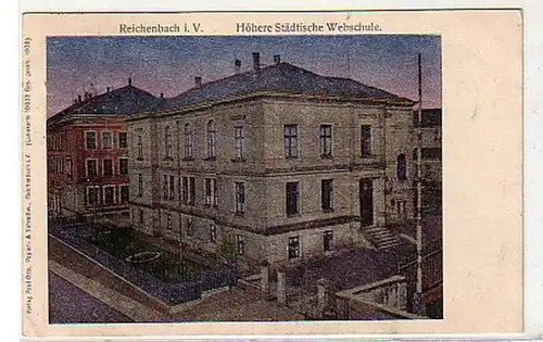 08608 Ak Reichenbach Höhere Städtische Webschule 1920