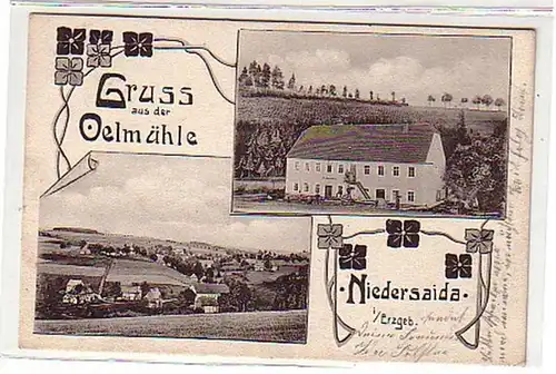 08600 Ak Gruß aus der Mühle Niedersaida im Erzgeb.1911