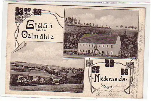 08600 Ak Salutation du moulin Niedersaïda dans l'Archive 1911