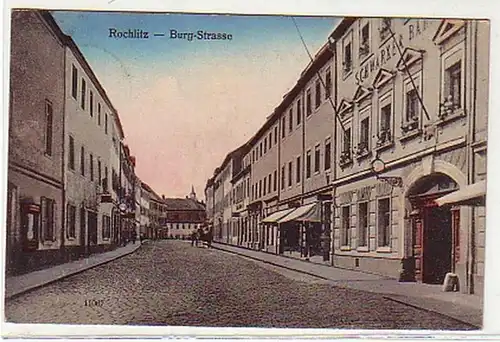 08596 Ak Rochlitz Burgstrasse avec Gasthof Schwarzer Bär