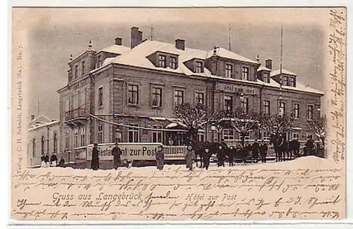 08590 Ak Salutation de Langebrück Hotel au Post 1903