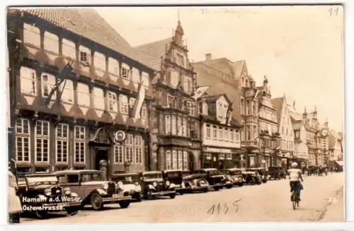 08583 Ak Hameln an der Weser Osterstraße mit Autos 1935