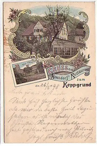 08579 Ak Lithographie Gruß aus Restaurant zum Keppgrund