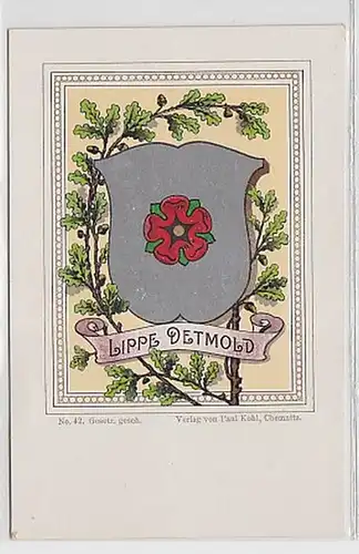 08576 Wappen Ak Lippe Detmold um 1900