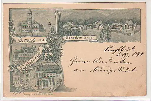 08575 Ak Gruß aus Königsbrück Barackenlager usw. 1894