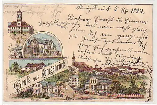 08574 Ak Lithographie Gruß aus Königsbrück 1899