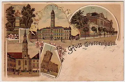 08571 Ak Lithographie Gruß aus Grossenhain 1898