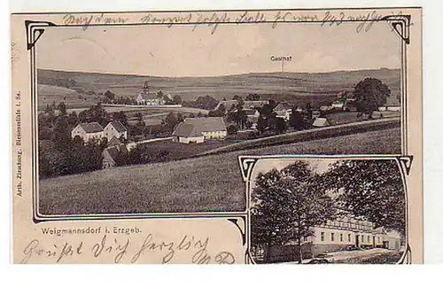 08549 Ak Weigmannsdorf im Erzgebirge Gasthof 1907