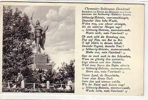 0853 Ak Schleswig Chemnitz Bellmann Monument à 1930