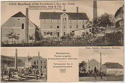 08531 Ak Fabrik Haselbach der Firma Sachsenwerke 1915