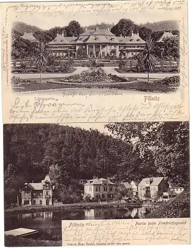 08525/2 Ak Pillnitz Schloss et Friedrichsgrund 1903