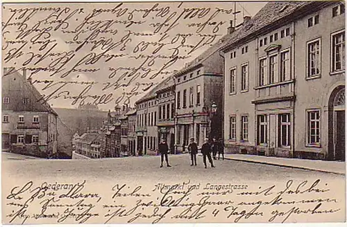 08520 Ak Oederan Altmarkt et Langestrasse 1905