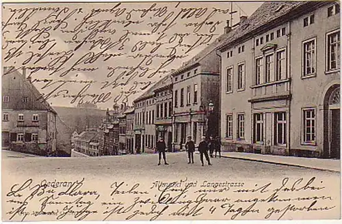 08520 Ak Oederan Altmarkt und Langestrasse 1905
