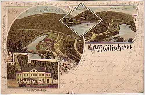 08517 Ak Lithographie Gruß aus Wilischthal 1897