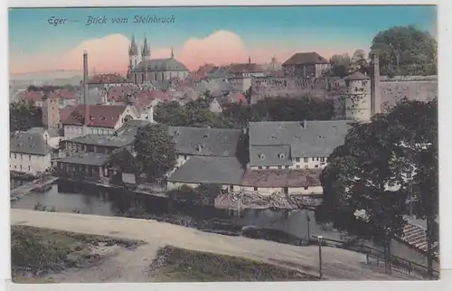 08513 Ak Eger (Cheb Tschechien) Blick vom Steinbruch um 1910