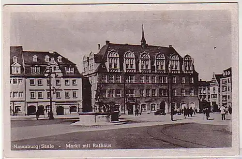 08491 Ak Naumburg Sale marché avec hôtel de ville vers 1940
