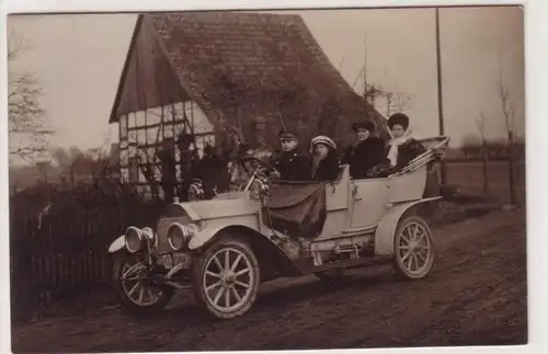 08487 Photo Ak vieille voiture vers 1910