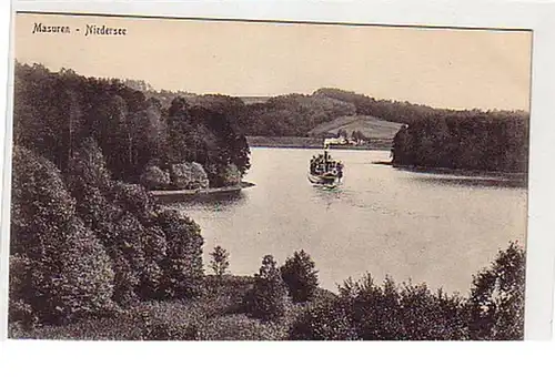 08479 Ak Masuren Niedersee avec vapeur 1916