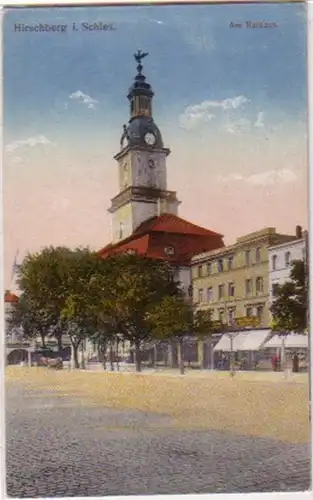 08475 Ak Hirschberg à l'hôtel de ville de Silésie vers 1920