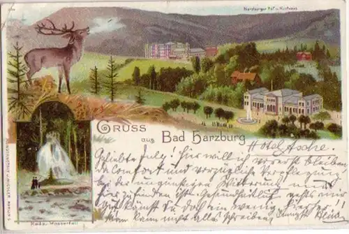 08439 Ak Lithographie Salutation de Bad Harzburg 1903