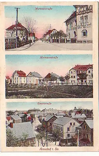 08437 Ak Arnsdorf in Sa. Wettinerstraße usw. 1915