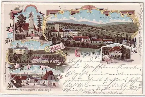 08430 Ak Lithographie Gruss aus Enzesfeld N.Ö. 1901