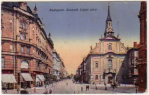 08398 Feldpost Ak Budapest Kossuth Lajos Utca 1917