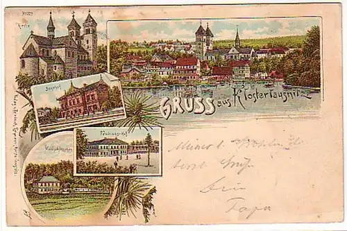 0838 Ak Lithographie Gruss de Klosterlausnitz 1898