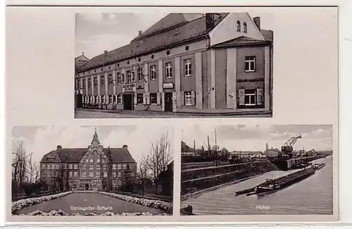 08379 Mehrbild Ak Gasthof Riesa Gröba um 1940