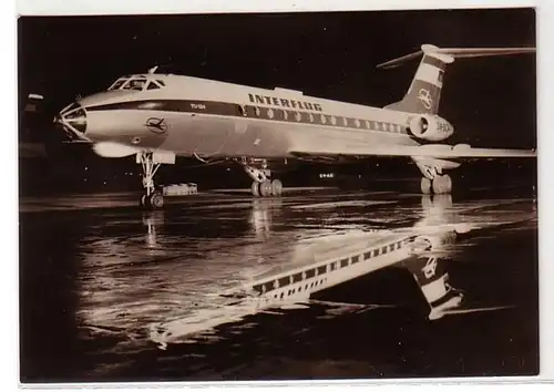 08360 Ak Interflug Flugzeug TU 134 bei Nacht 1969