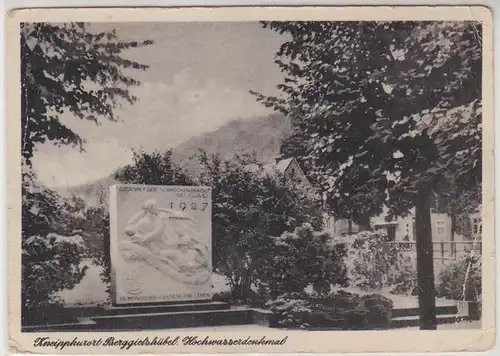 08327 Ak Berggießhübel Hochwasserdenkmal 1927