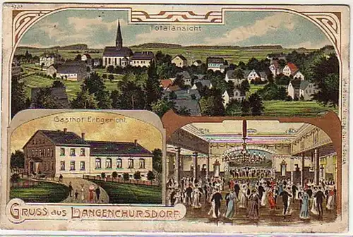 08287 Ak Lithographie Salutation de Langenchursdorf 1910